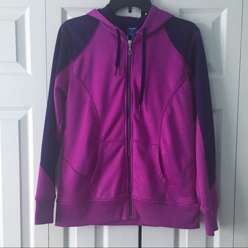 Reebok Zippered Purple Jacket w/Hoodie size MED